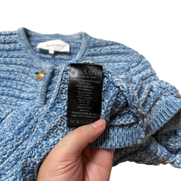 ba&sh Blue Guspa Cardigan Size 2 - Picture 4 of 7